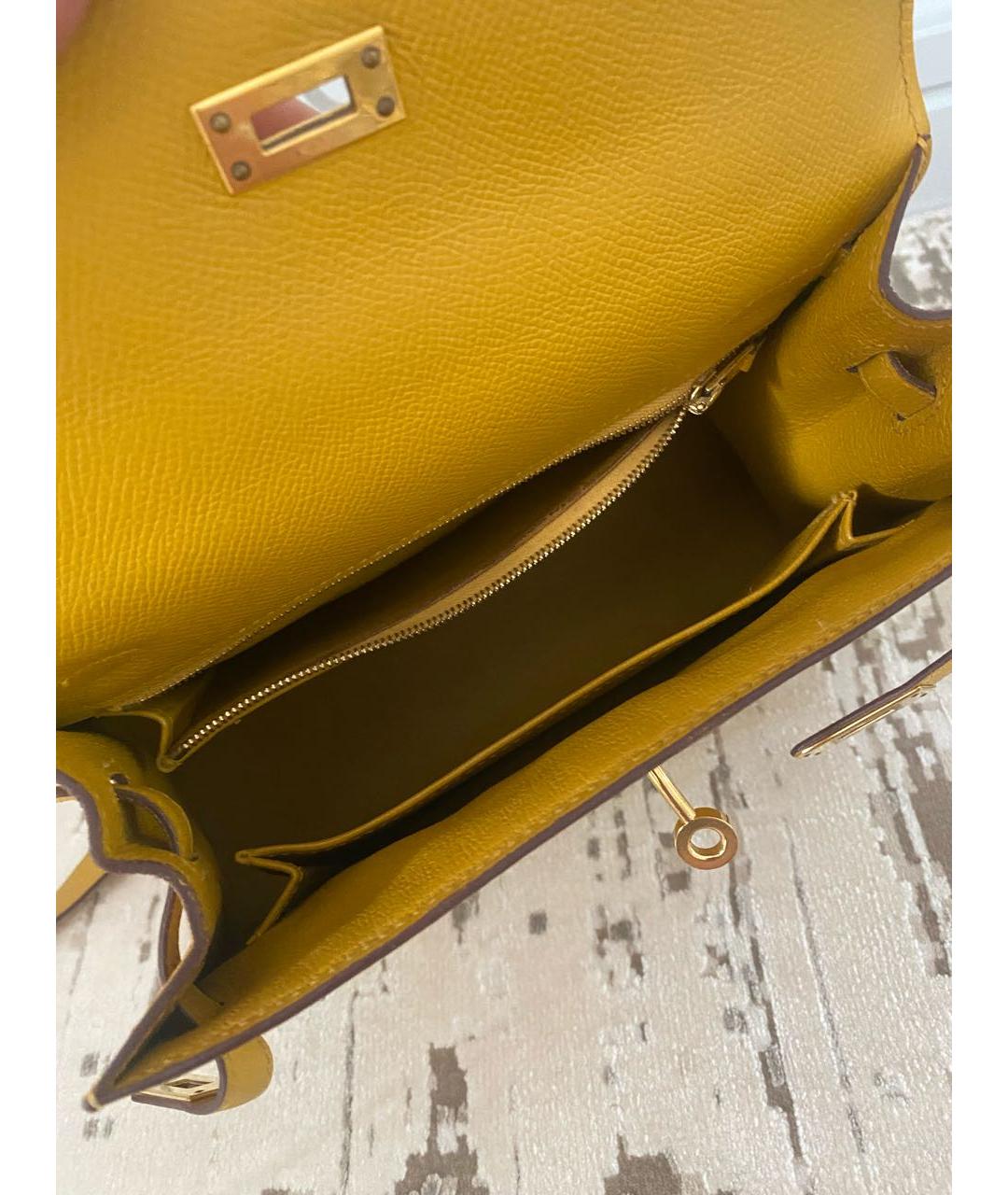 HERMES PRE-OWNED Желтая кожаная сумка тоут, фото 4
