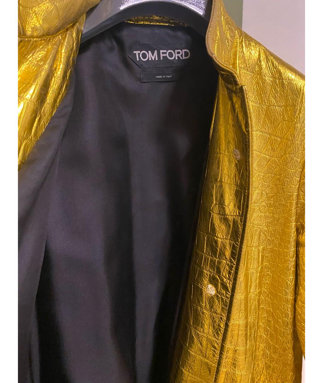 TOM FORD Золотое пальто из экзотической кожи, фото 6