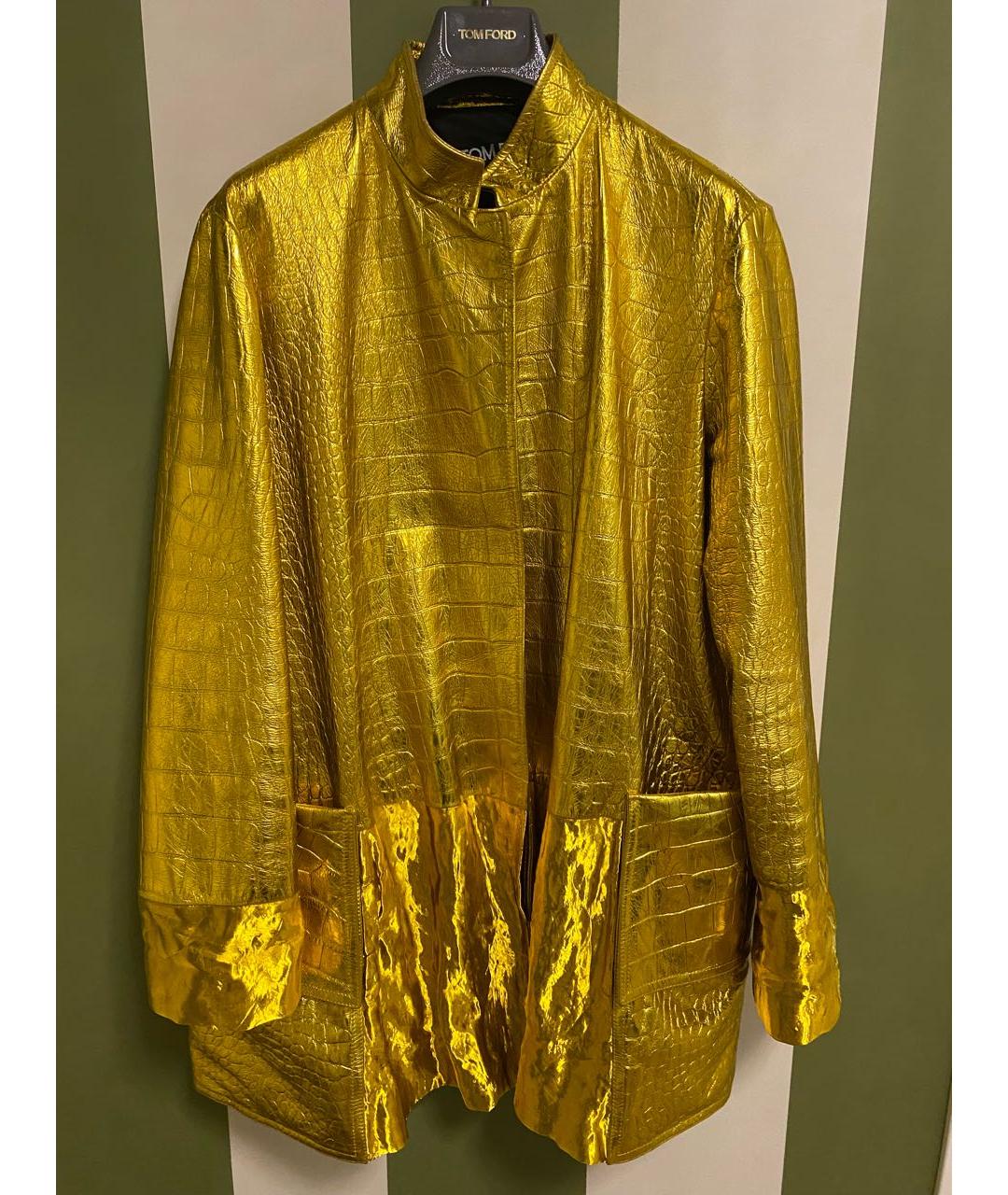 TOM FORD Золотое пальто из экзотической кожи, фото 8