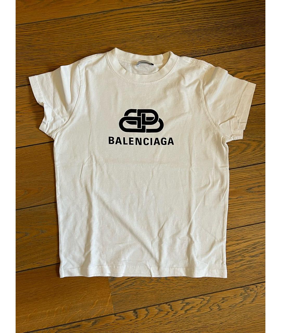 BALENCIAGA Белая хлопковая футболка, фото 5