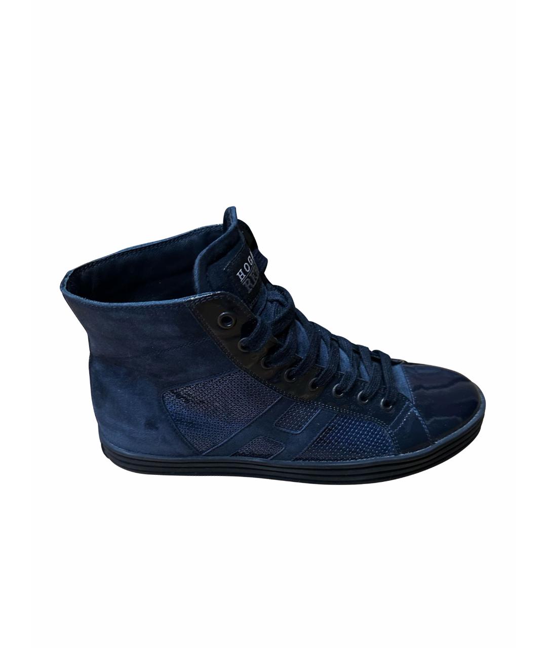 HOGAN Темно-синие замшевые ботинки, фото 1