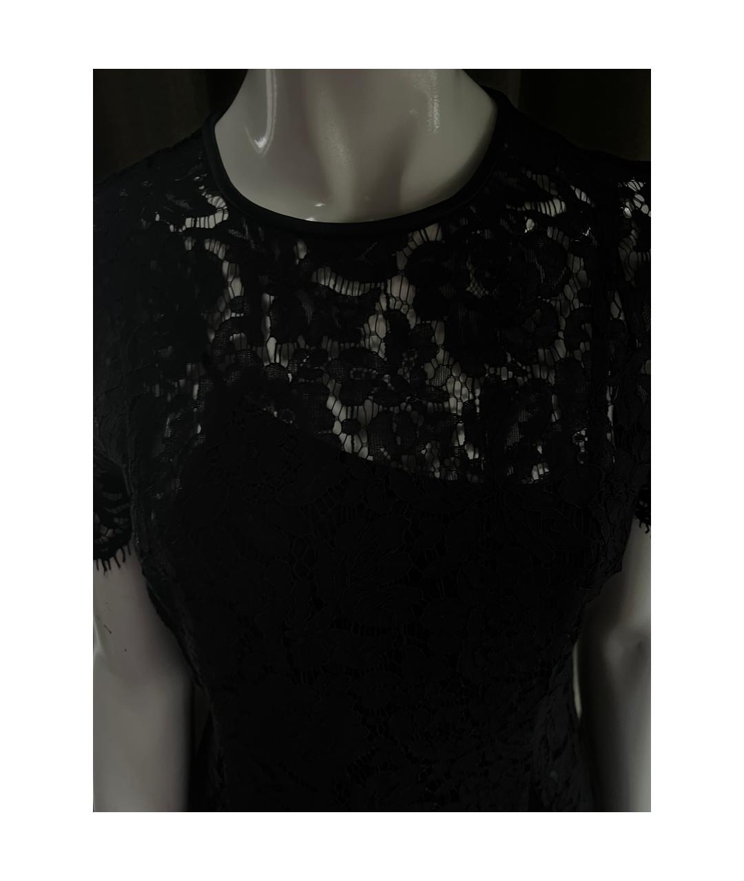 DIANE VON FURSTENBERG Черное кружевное коктейльное платье, фото 3