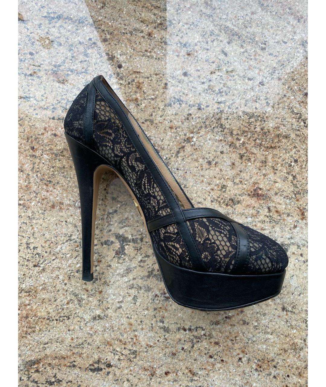 CHARLOTTE OLYMPIA Черные текстильные туфли, фото 9