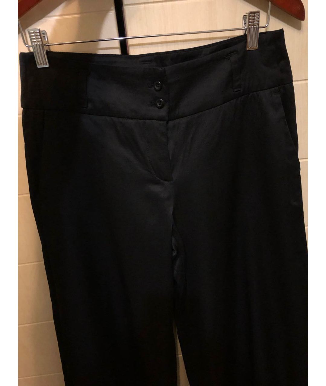 PINKO Черные ацетатные брюки широкие, фото 5