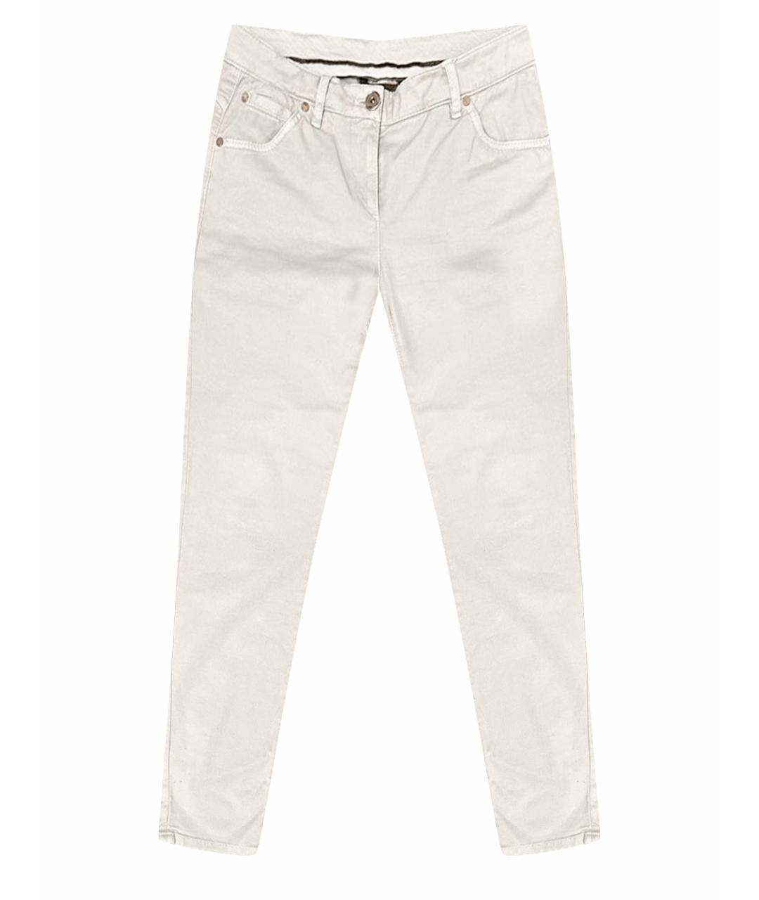 BRUNELLO CUCINELLI Бежевые хлопко-эластановые прямые джинсы, фото 1