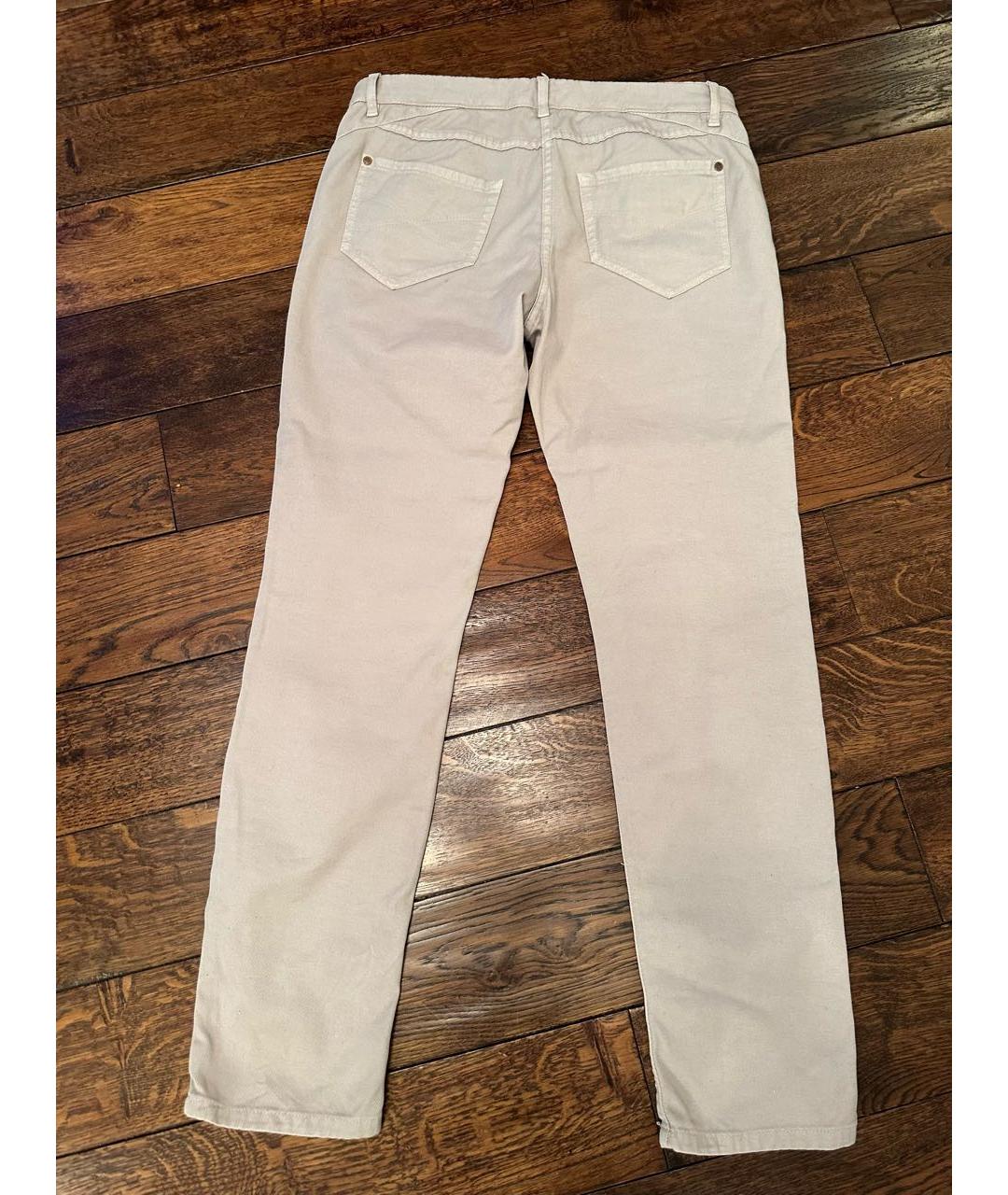 BRUNELLO CUCINELLI Бежевые хлопко-эластановые прямые джинсы, фото 5