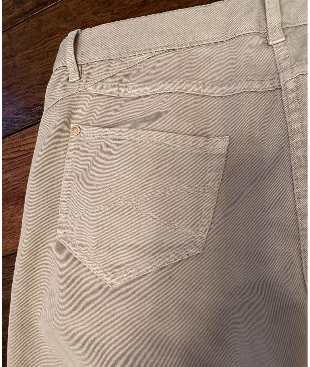 BRUNELLO CUCINELLI Бежевые хлопко-эластановые прямые джинсы, фото 6