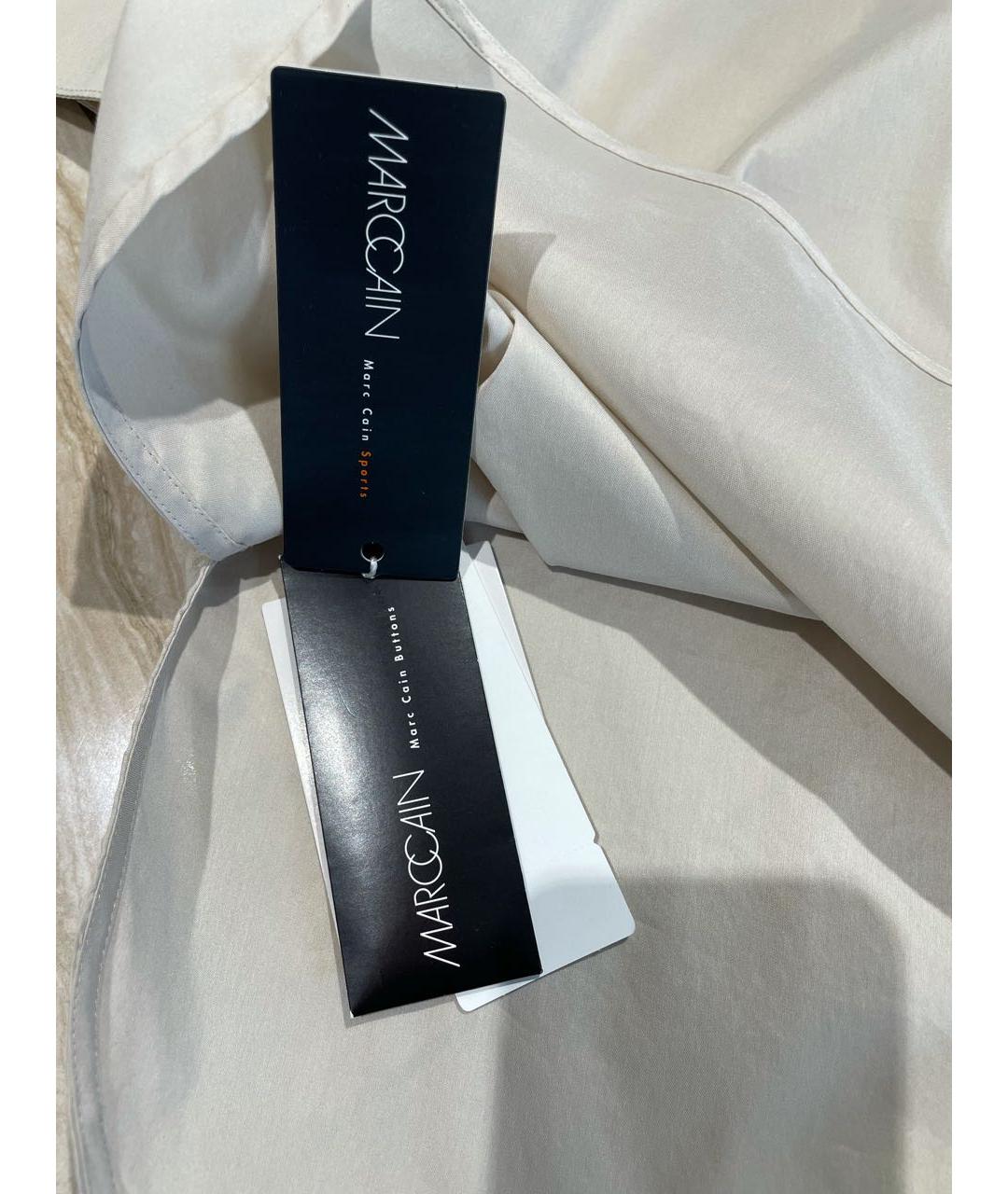 MARC CAIN Бежевая хлопко-эластановая рубашка, фото 4