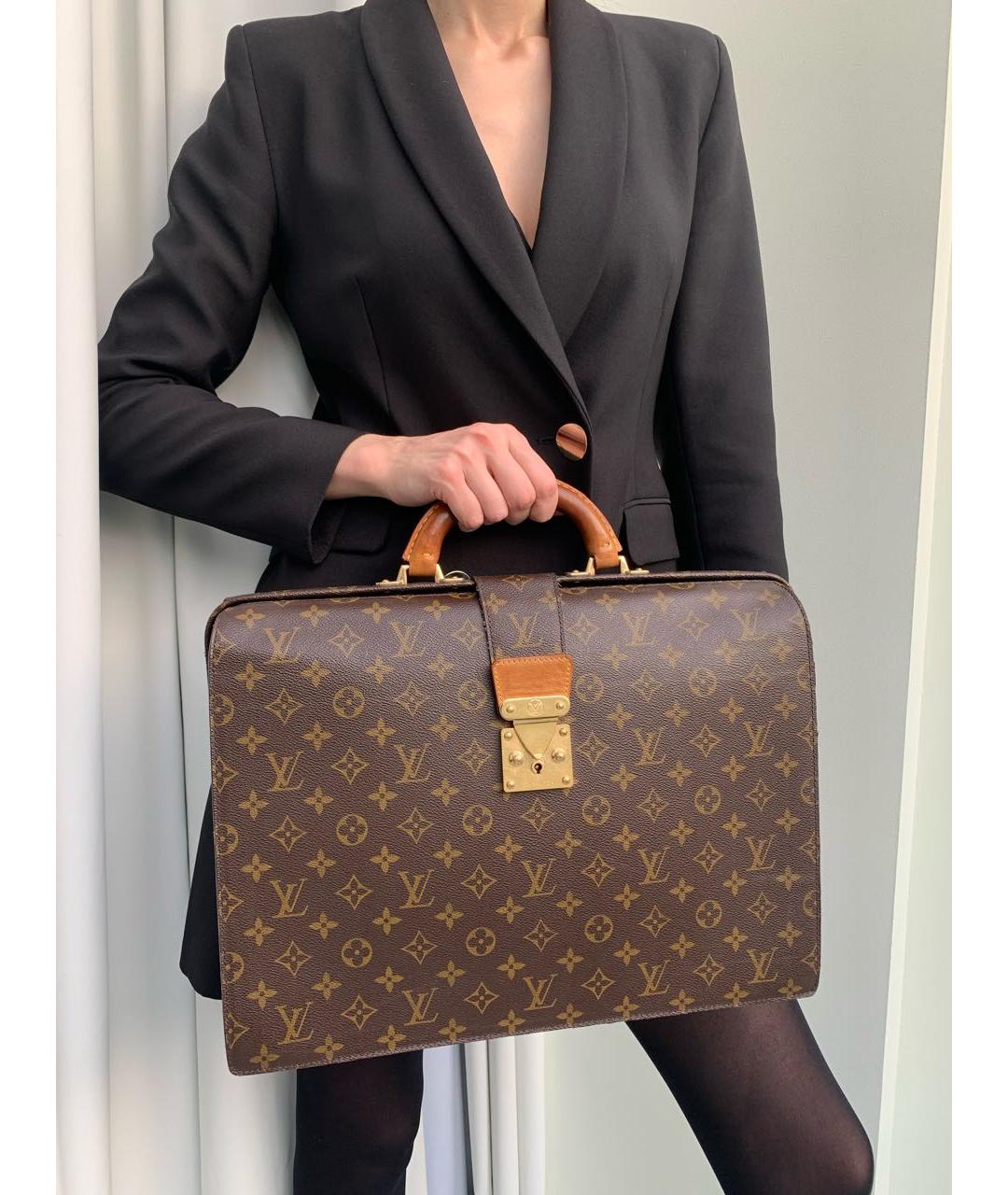 LOUIS VUITTON PRE-OWNED Коричневая сумка с короткими ручками, фото 6