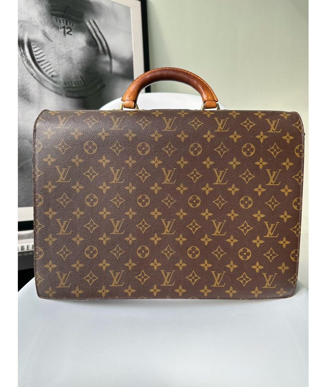 LOUIS VUITTON PRE-OWNED Коричневая сумка с короткими ручками, фото 8