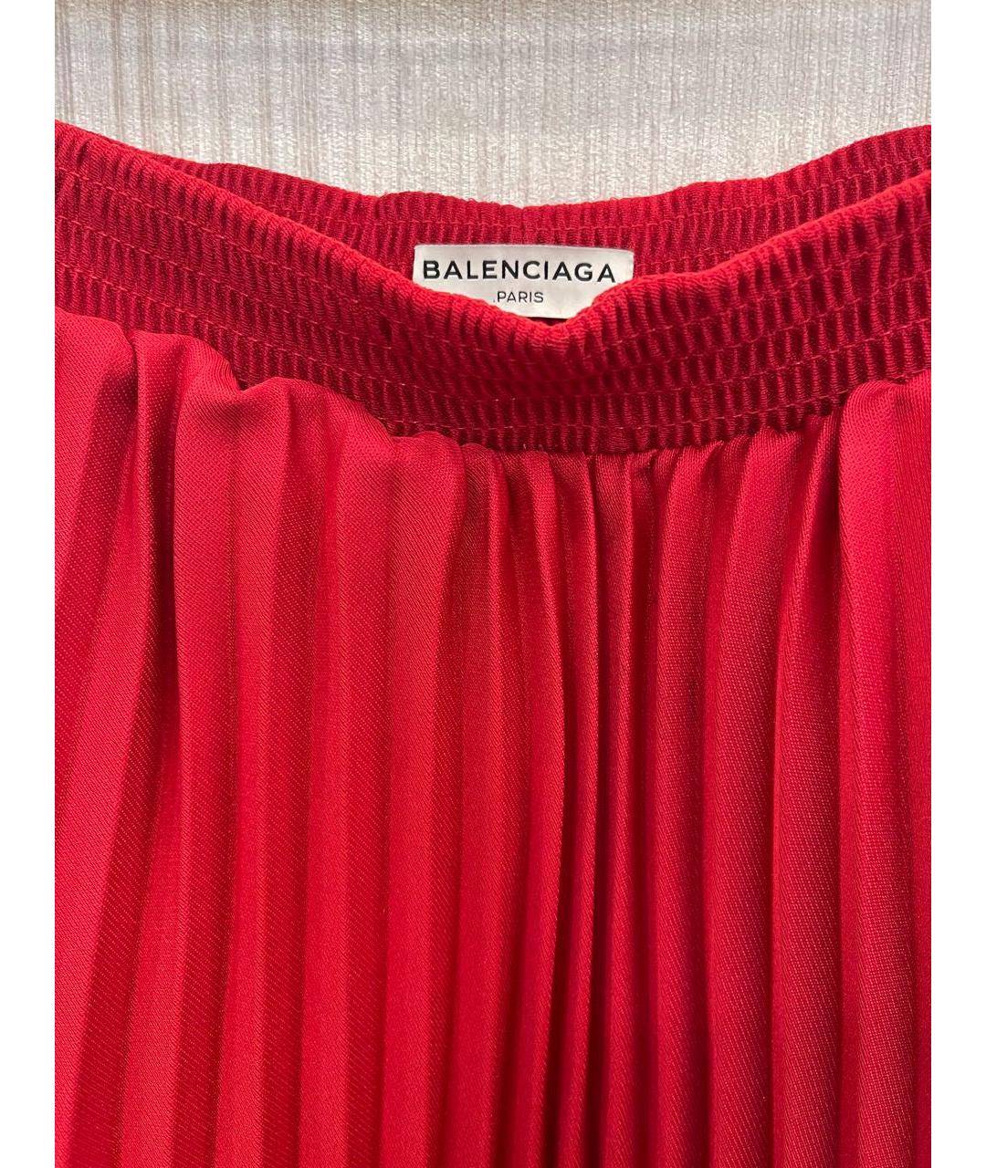 BALENCIAGA Красная полиэстеровая юбка миди, фото 4