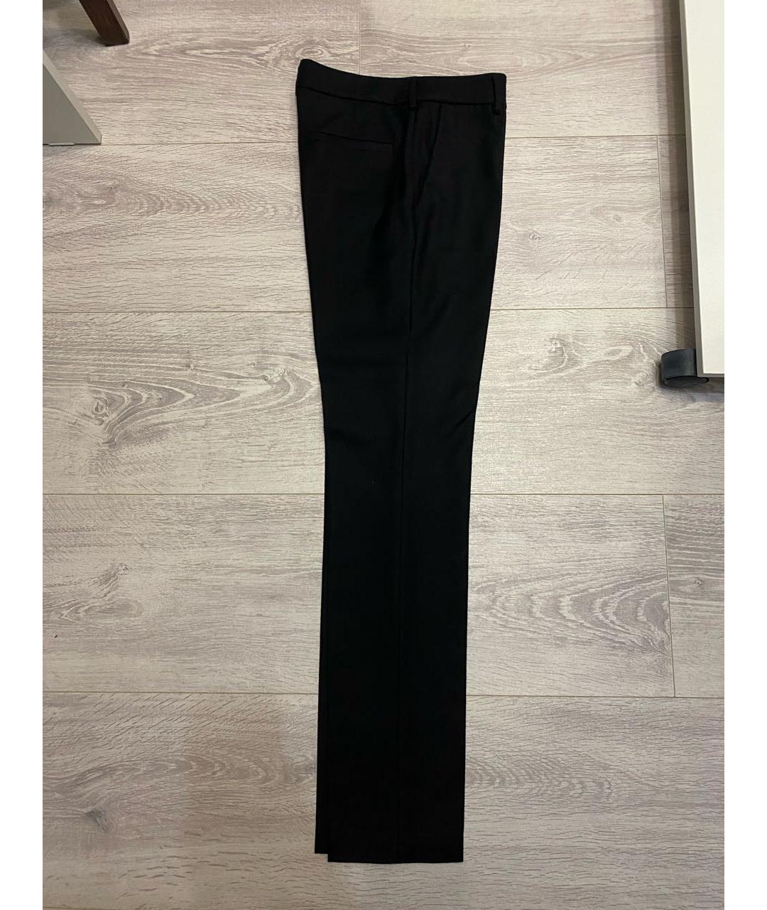 VERSACE Черные шерстяные прямые брюки, фото 2