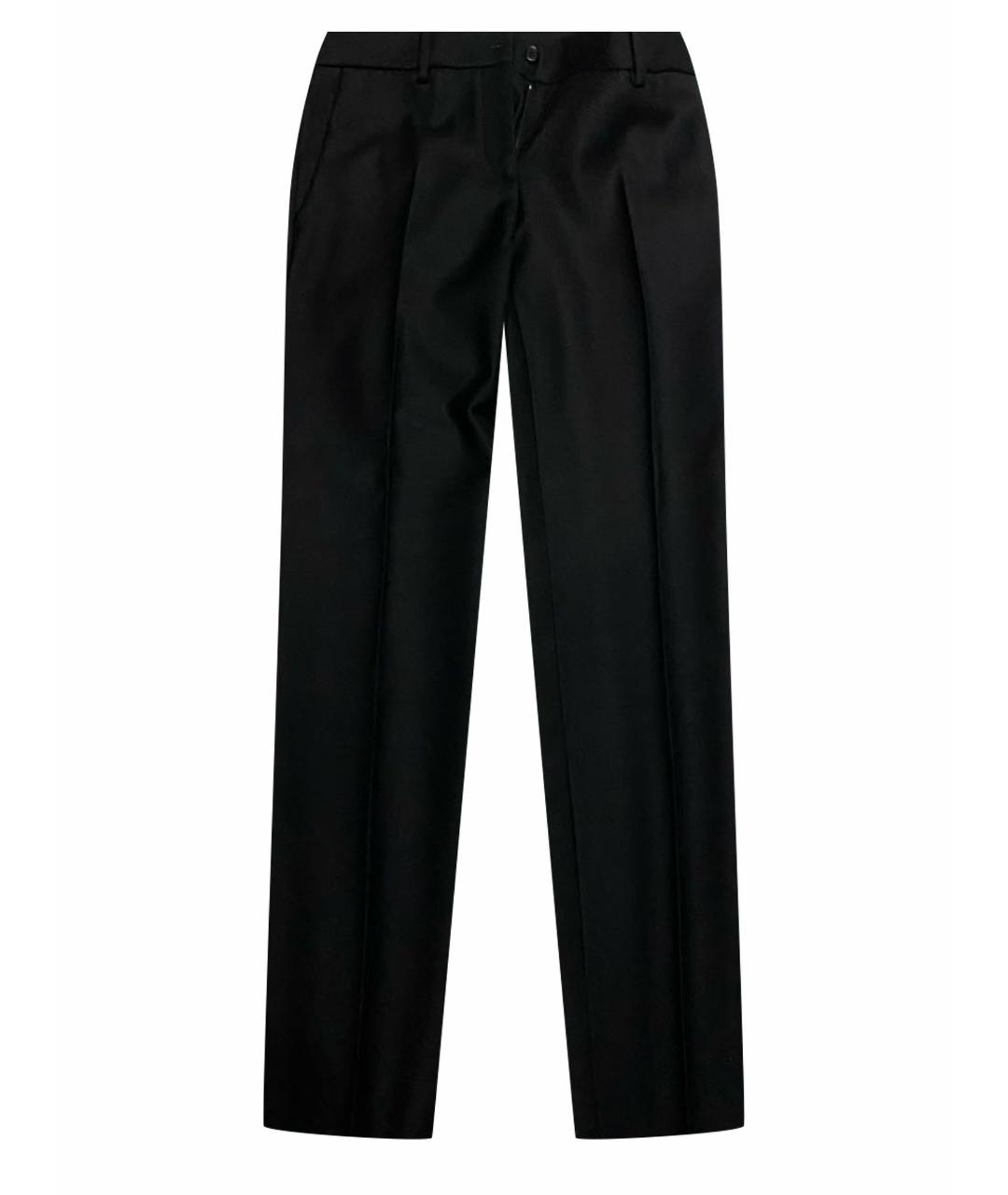 VERSACE Черные шерстяные прямые брюки, фото 1