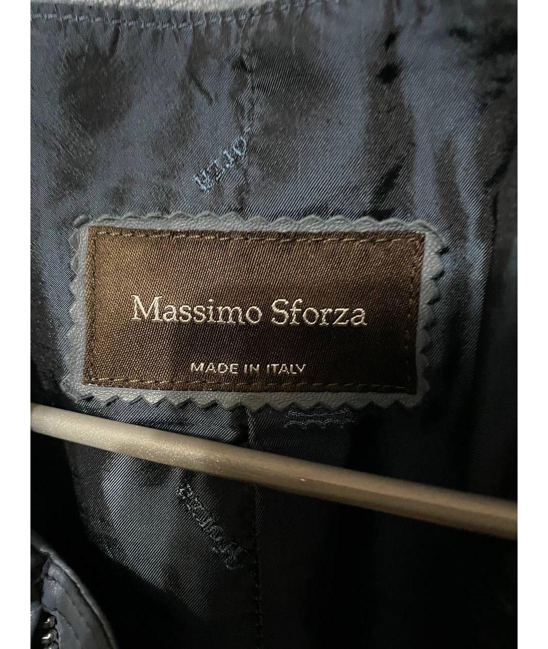 MASSIMO SFORZA Голубая кожаная куртка, фото 3