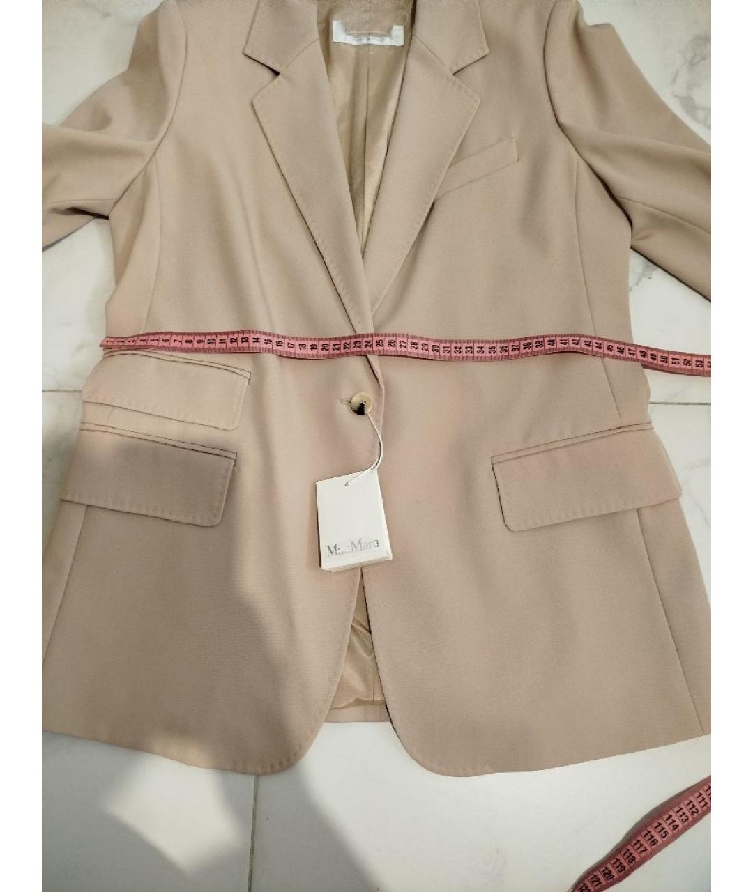 MAX MARA Бежевый шерстяной костюм с брюками, фото 6