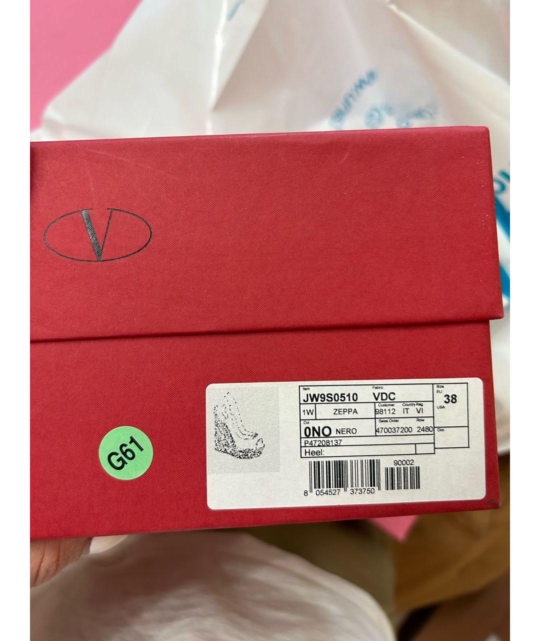 VALENTINO Черные босоножки из лакированной кожи, фото 8