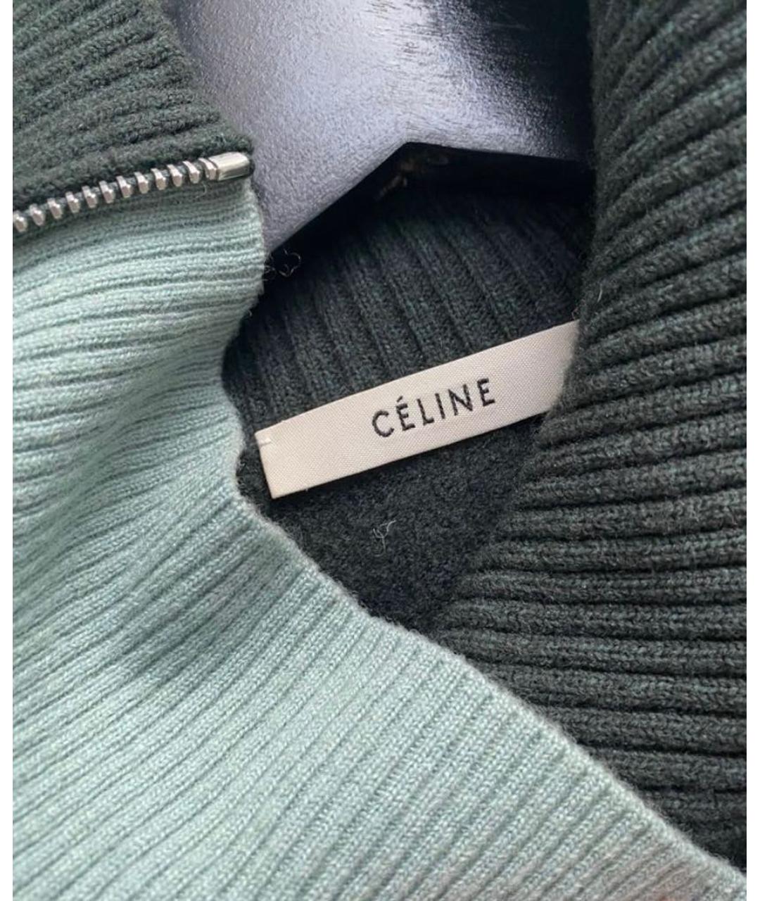 CELINE Зеленые шерстяное повседневное платье, фото 3