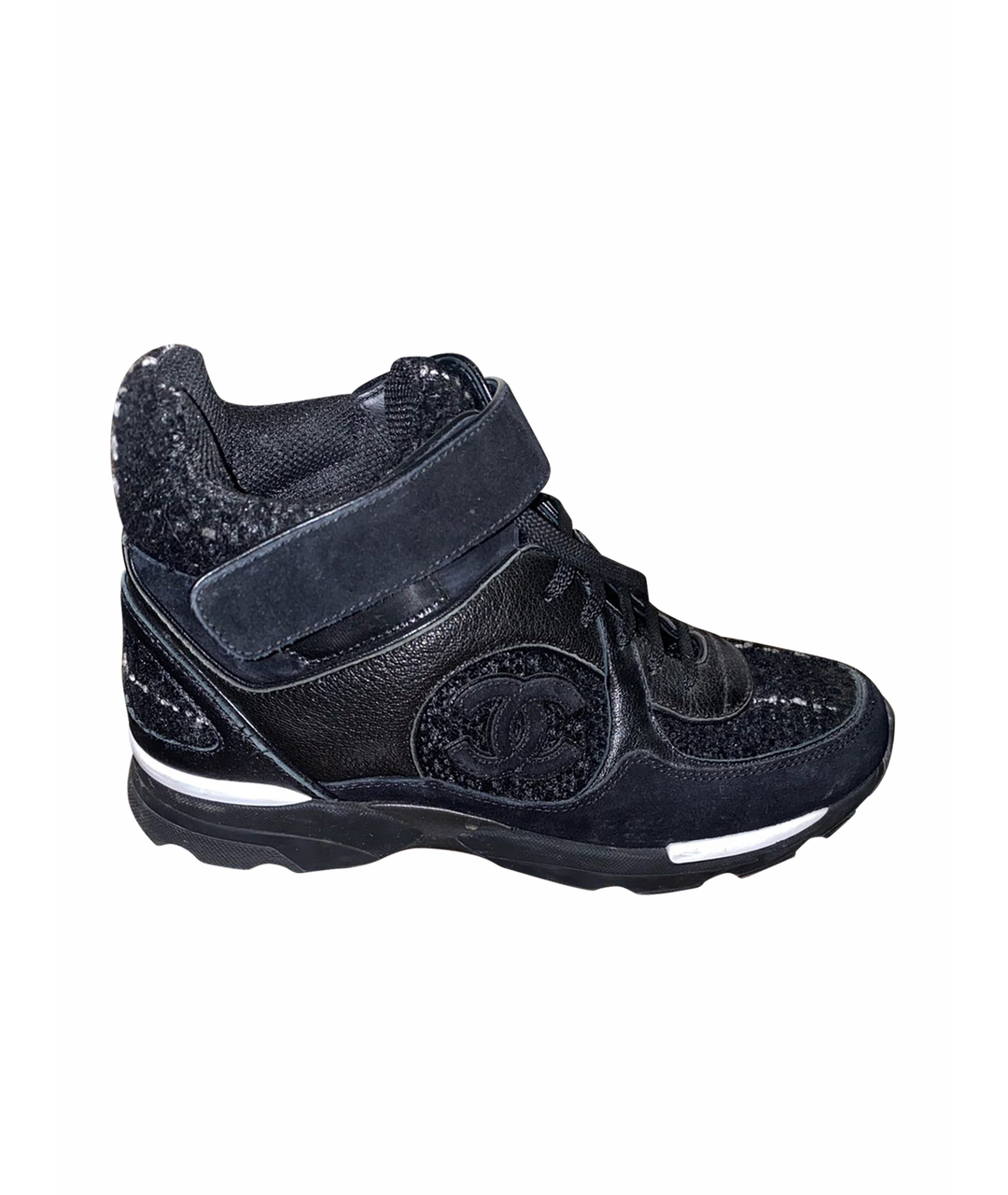 CHANEL PRE-OWNED Черные текстильные кроссовки, фото 1