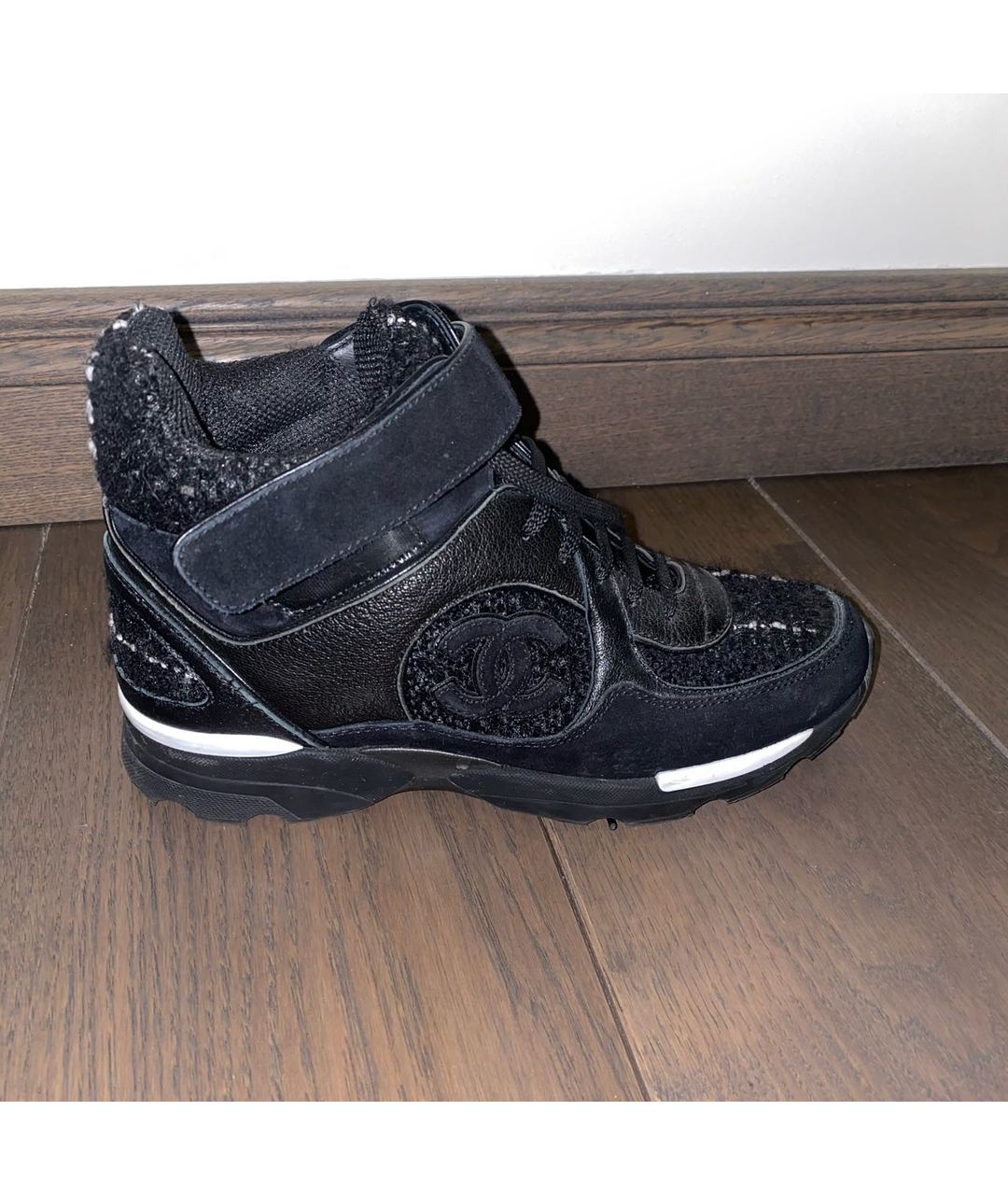 CHANEL PRE-OWNED Черные текстильные кроссовки, фото 5