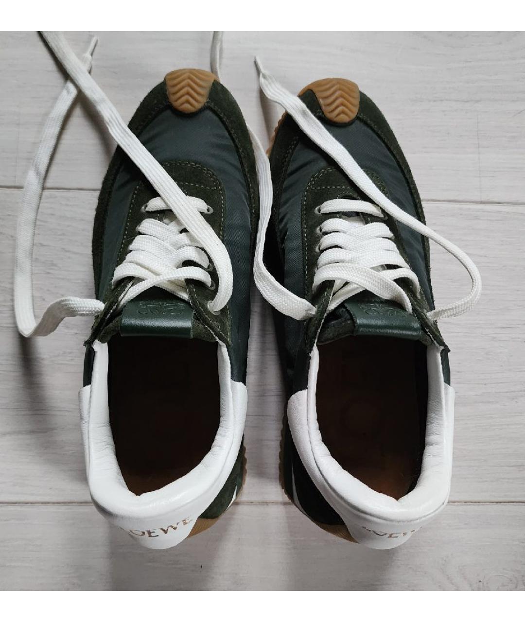 LOEWE Зеленые замшевые кроссовки, фото 3