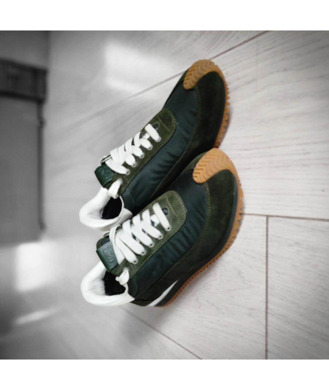LOEWE Зеленые замшевые кроссовки, фото 8