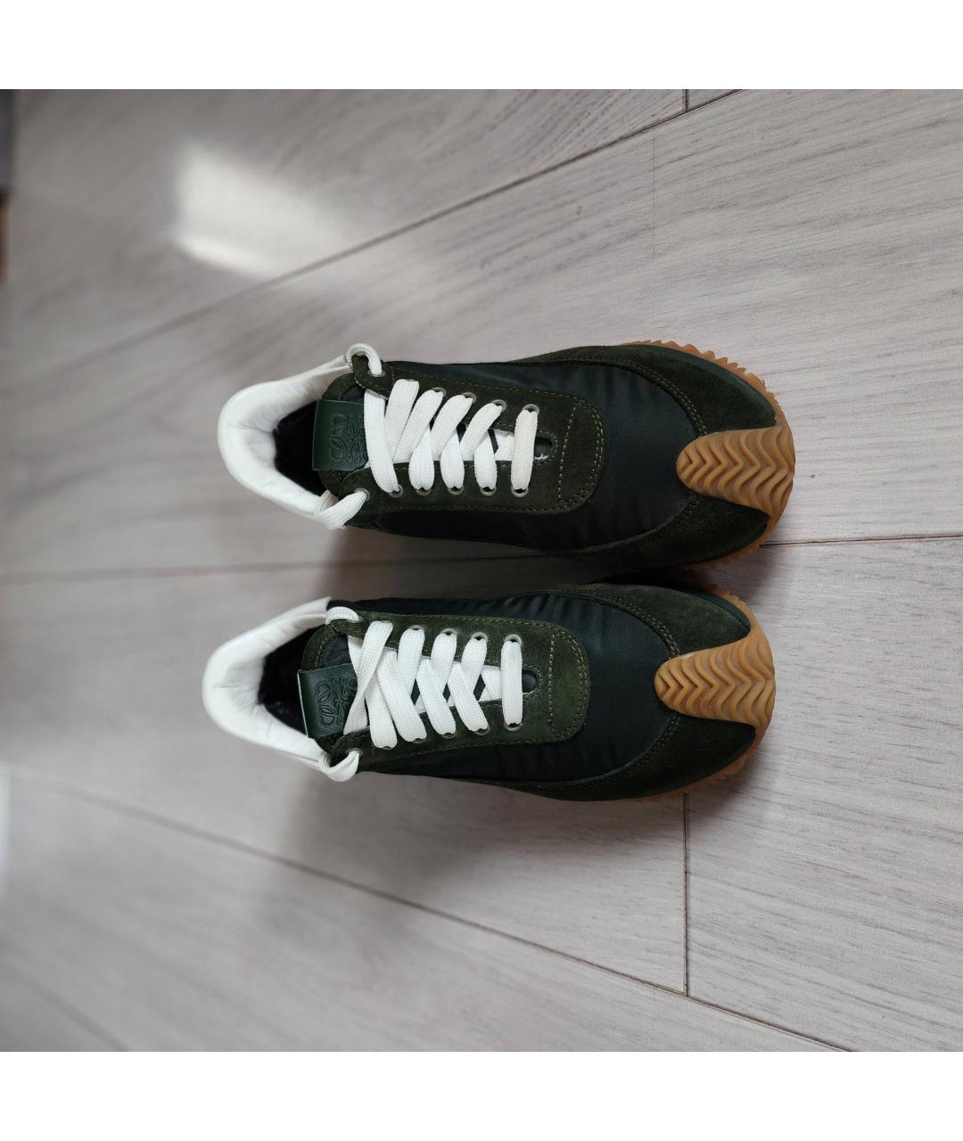 LOEWE Зеленые замшевые кроссовки, фото 2
