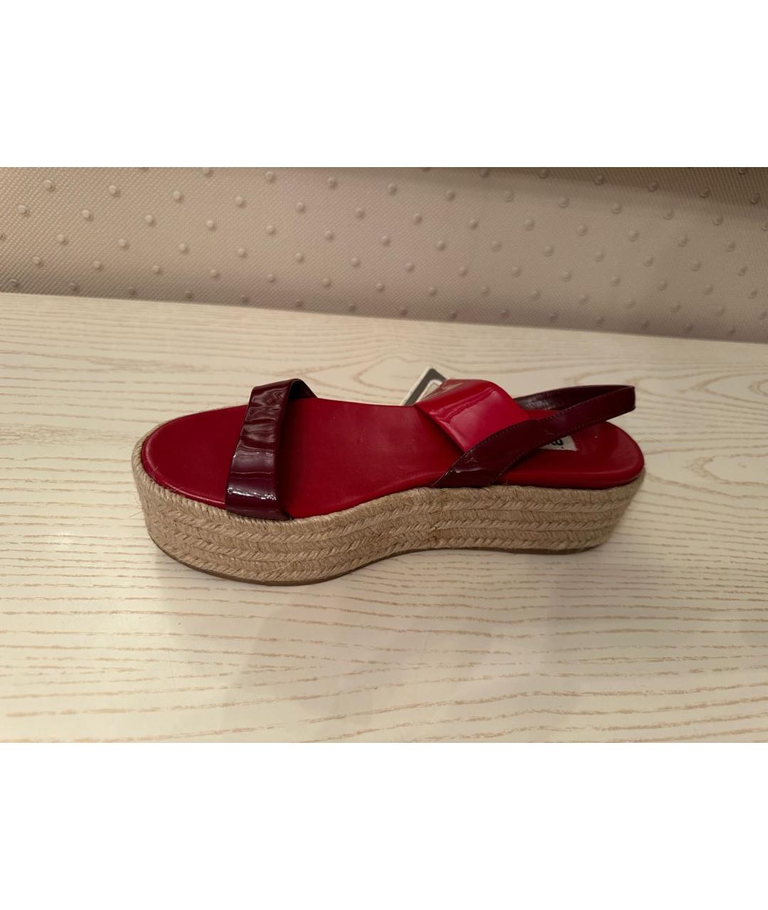 MIU MIU Красные сандалии из лакированной кожи, фото 9
