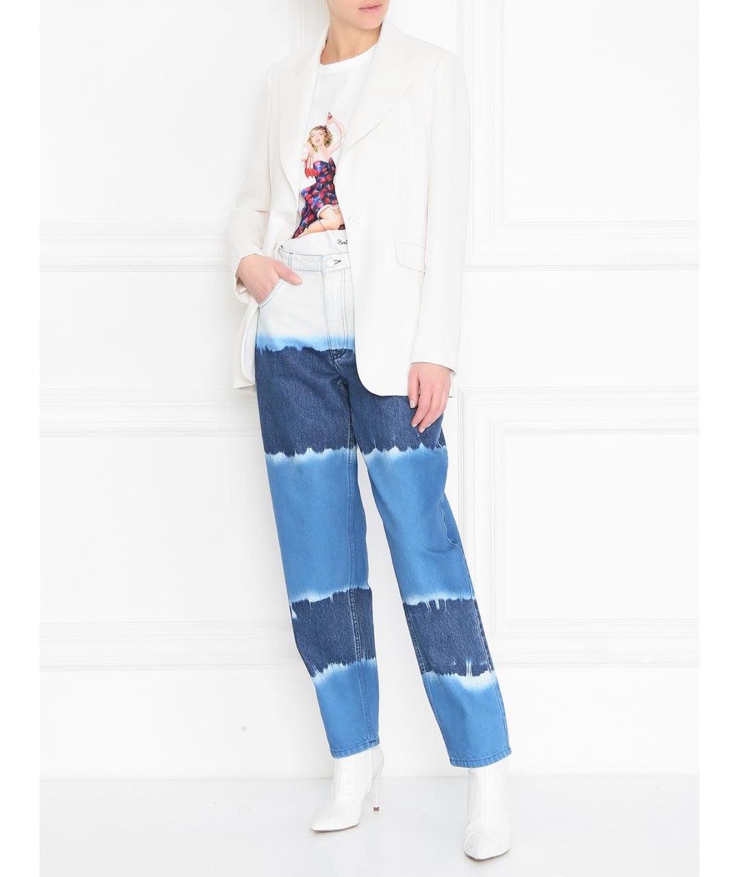 ALBERTA FERRETTI Мульти хлопковые прямые джинсы, фото 7