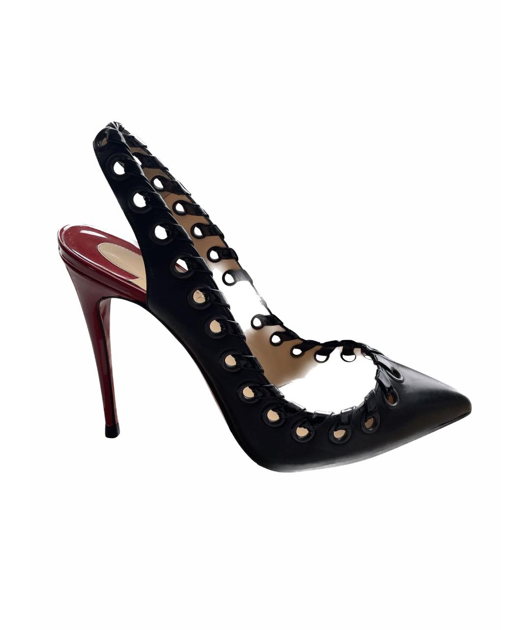 CHRISTIAN LOUBOUTIN Черные кожаные туфли, фото 6