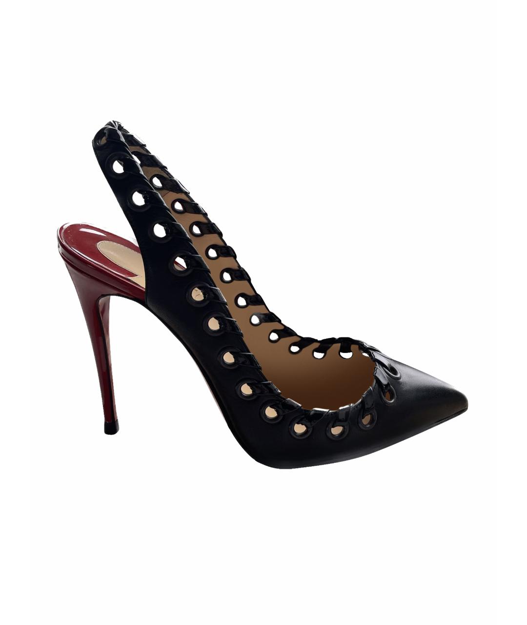 CHRISTIAN LOUBOUTIN Черные кожаные туфли, фото 1