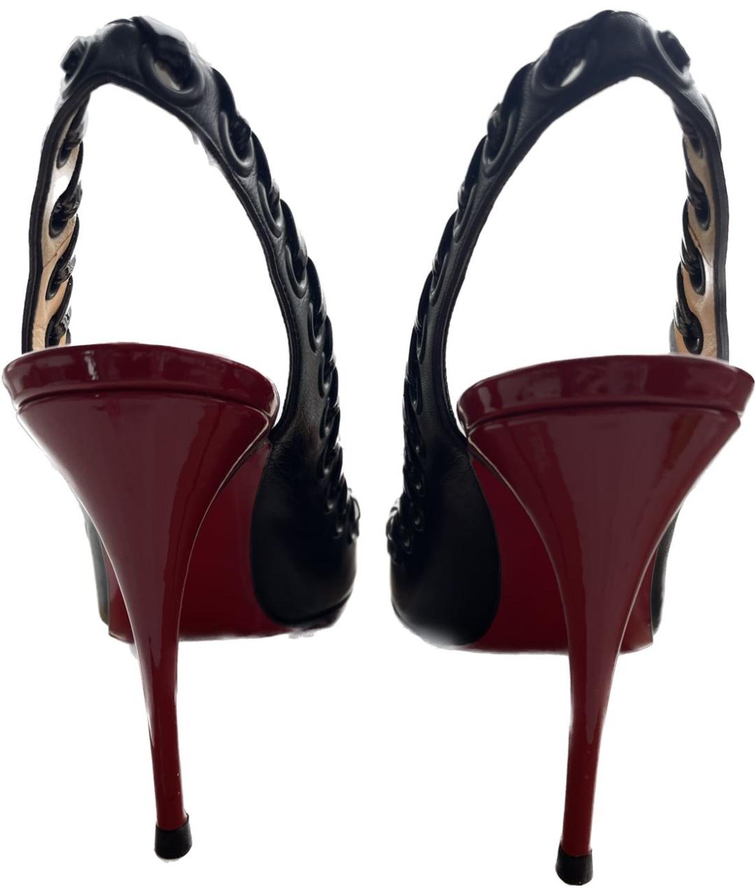 CHRISTIAN LOUBOUTIN Черные кожаные туфли, фото 4