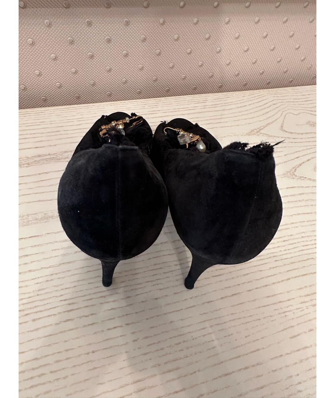 DOLCE&GABBANA Черные замшевые туфли, фото 8