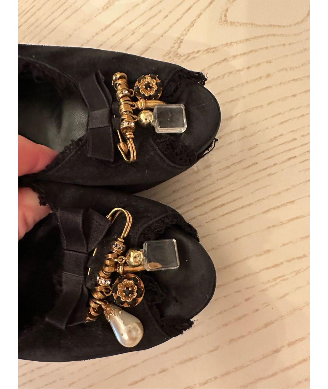 DOLCE&GABBANA Черные замшевые туфли, фото 3