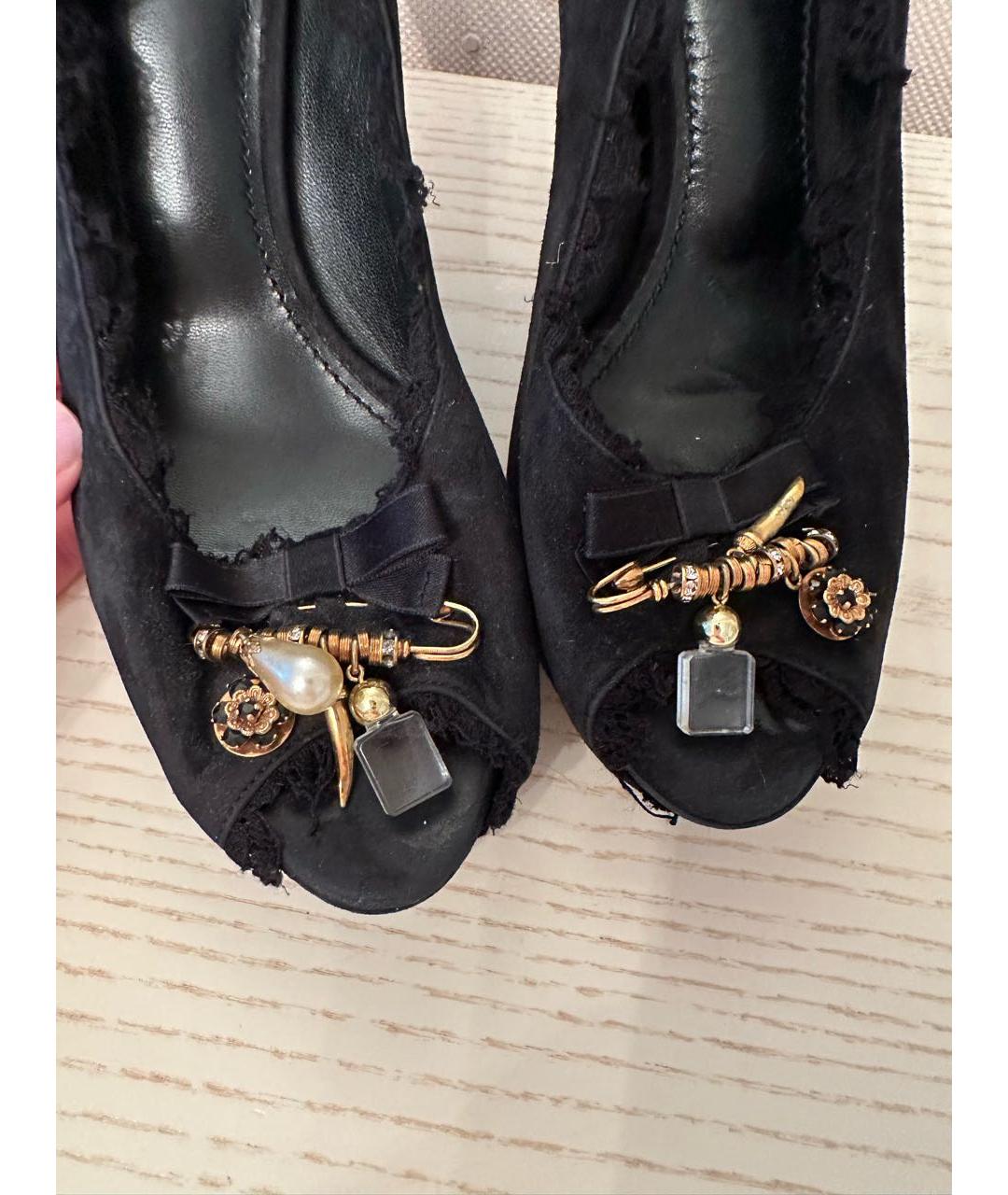 DOLCE&GABBANA Черные замшевые туфли, фото 5