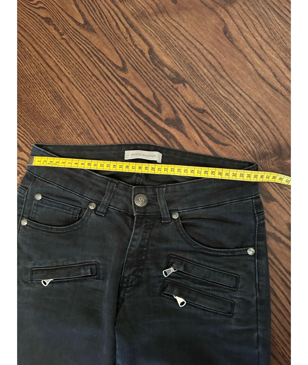 PIERRE BALMAIN Черные хлопко-эластановые джинсы слим, фото 2