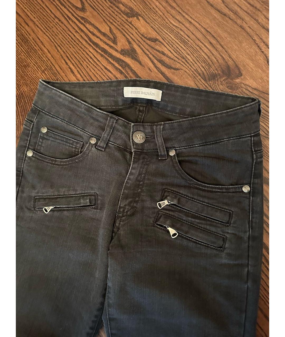 PIERRE BALMAIN Черные хлопко-эластановые джинсы слим, фото 5