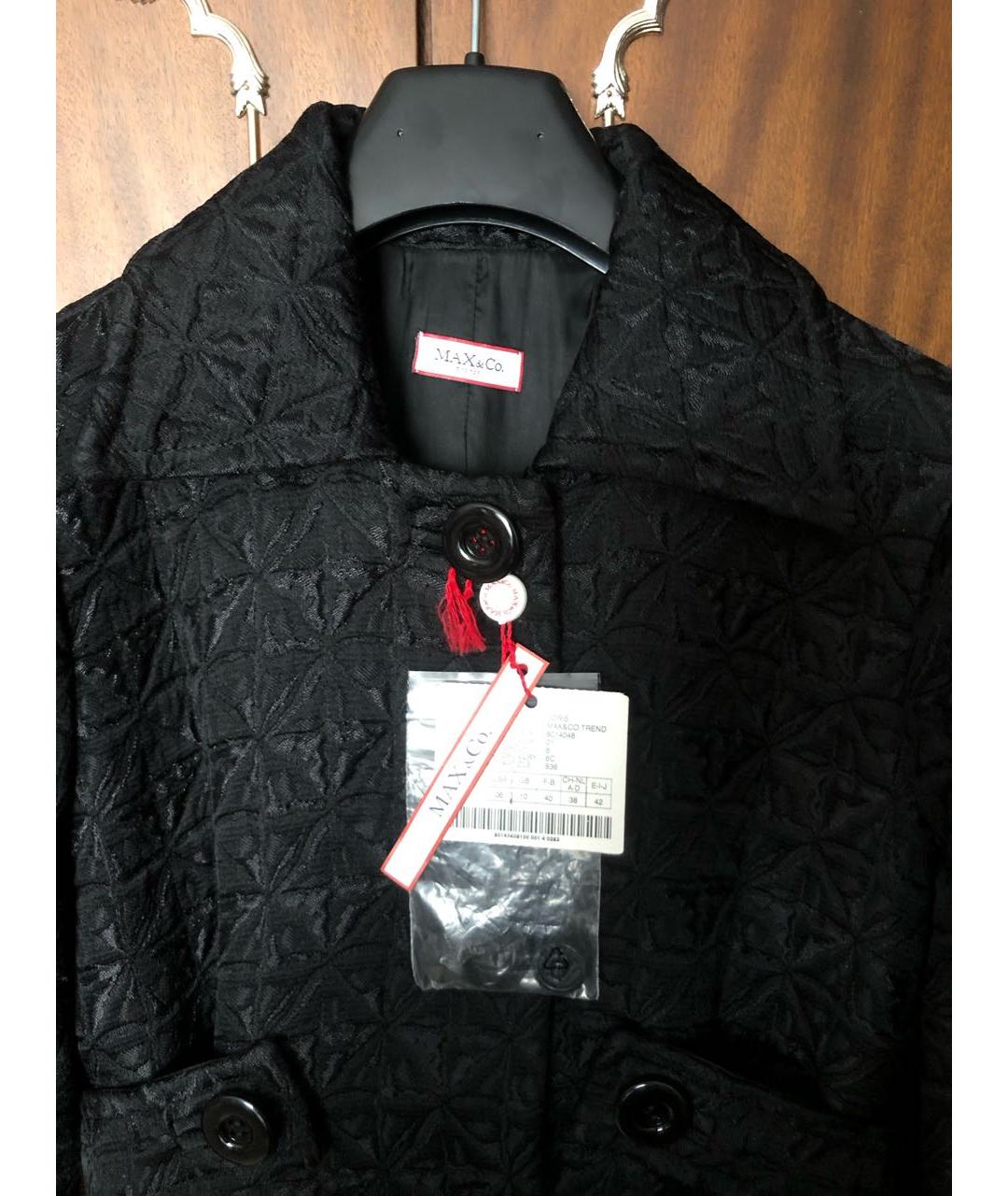 MAX&CO Черное полиэстеровое пальто, фото 6