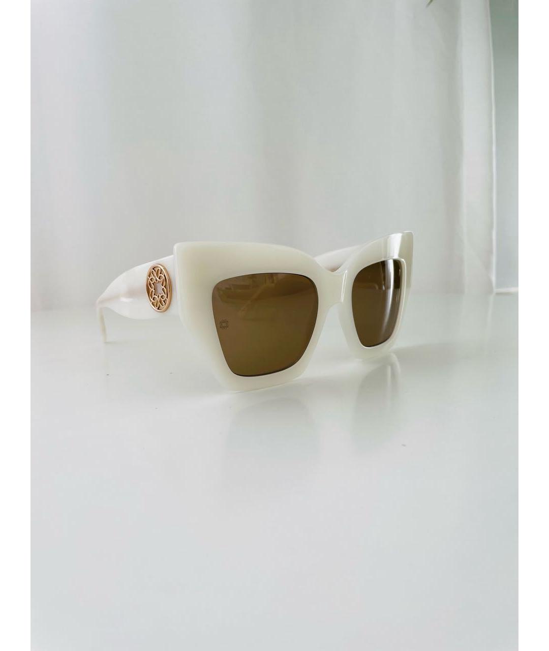 ELIE SAAB Белые пластиковые солнцезащитные очки, фото 8