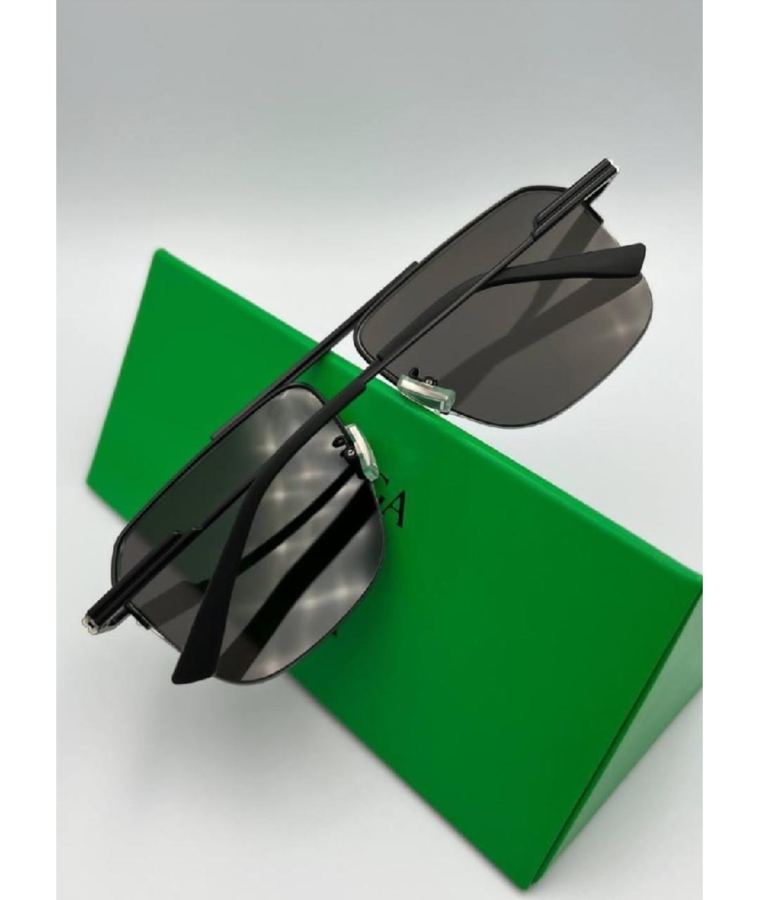 BOTTEGA VENETA Черные металлические солнцезащитные очки, фото 7