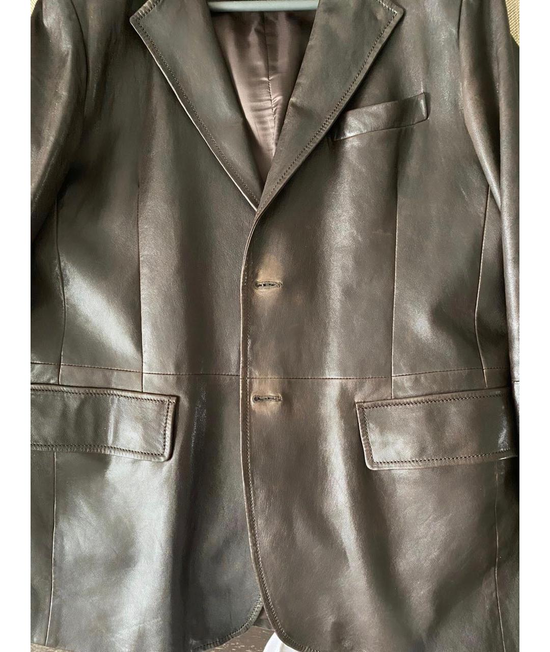 PRADA Коричневый кожаный пиджак, фото 2