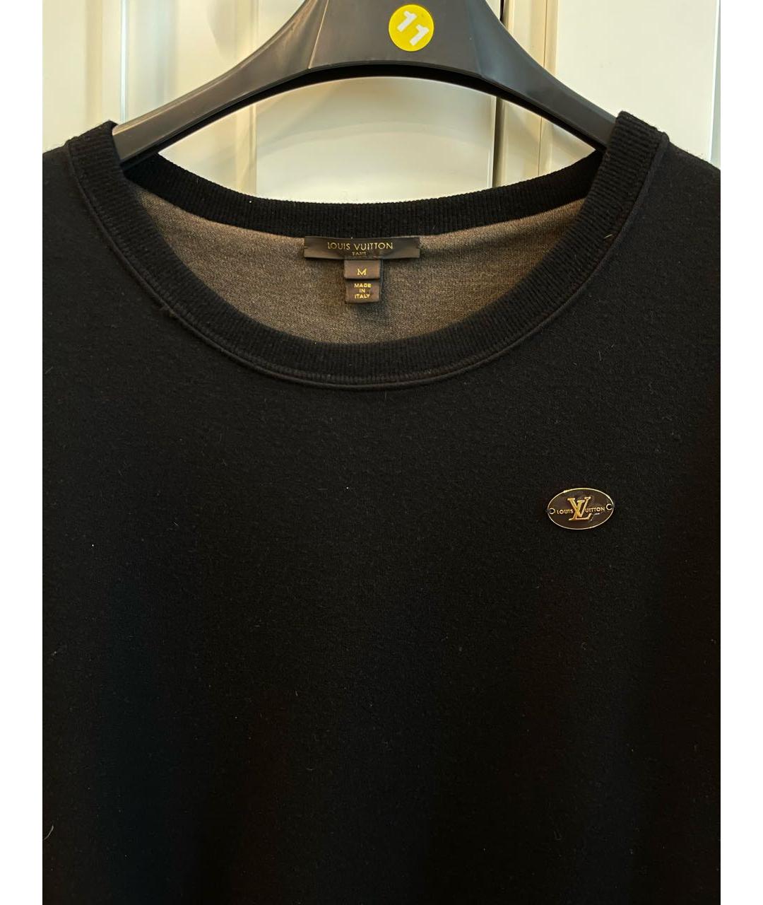 LOUIS VUITTON PRE-OWNED Черная шерстяная футболка, фото 4