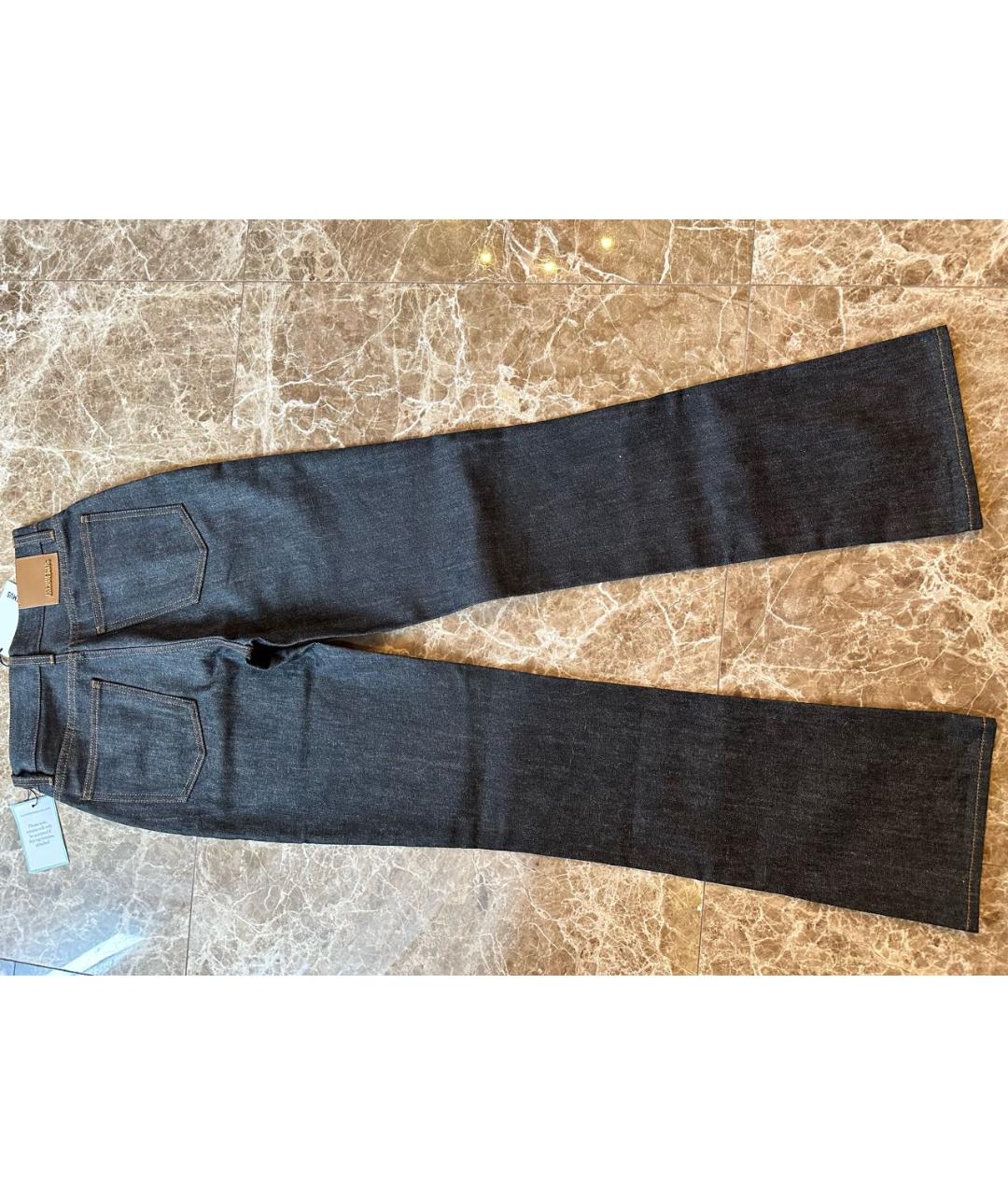 JACQUEMUS Темно-синие хлопковые прямые джинсы, фото 2