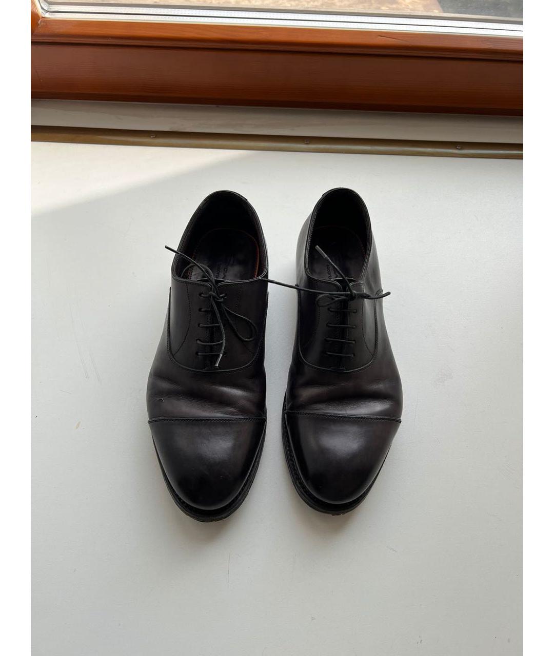 SANTONI Черные кожаные туфли, фото 2