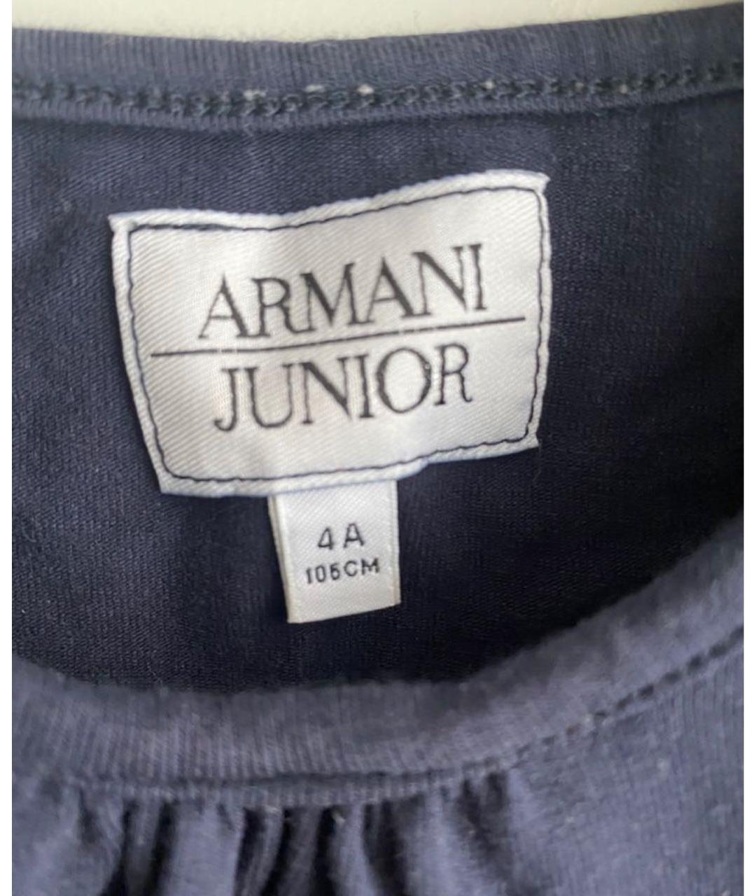 ARMANI JUNIOR Темно-синий детская футболка / топ, фото 2