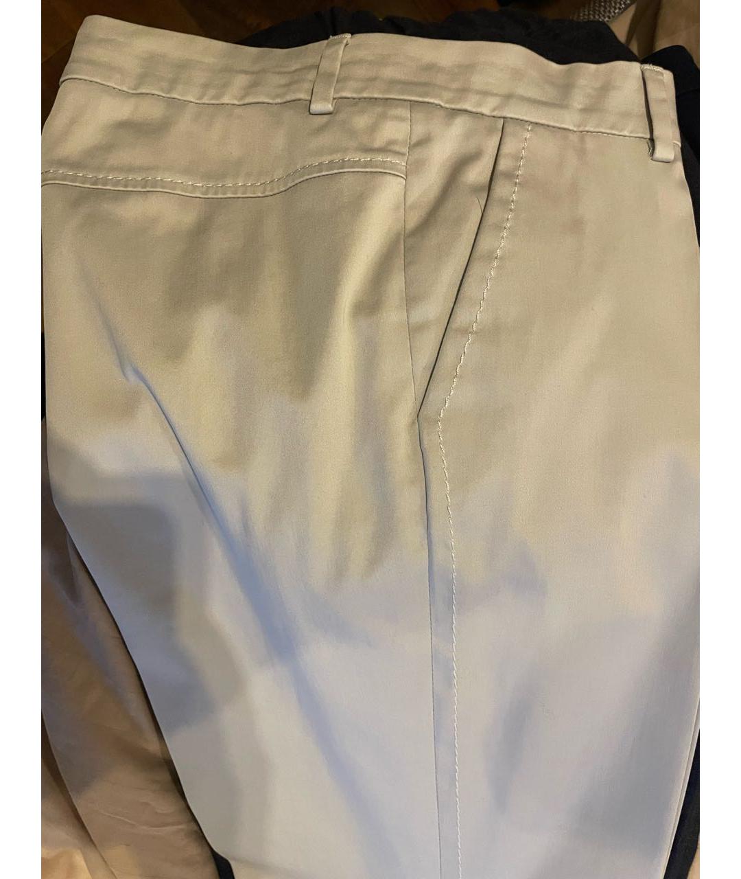 EREDA Серые хлопко-эластановые прямые брюки, фото 5