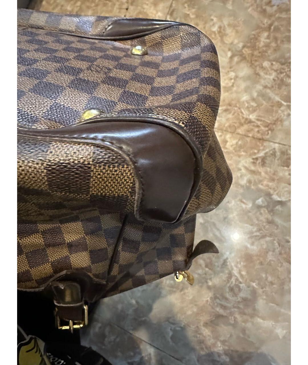 LOUIS VUITTON Коричневая кожаная сумка тоут, фото 7