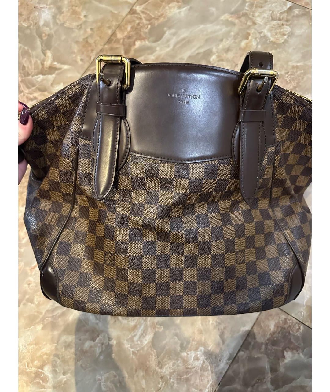LOUIS VUITTON Коричневая кожаная сумка тоут, фото 2