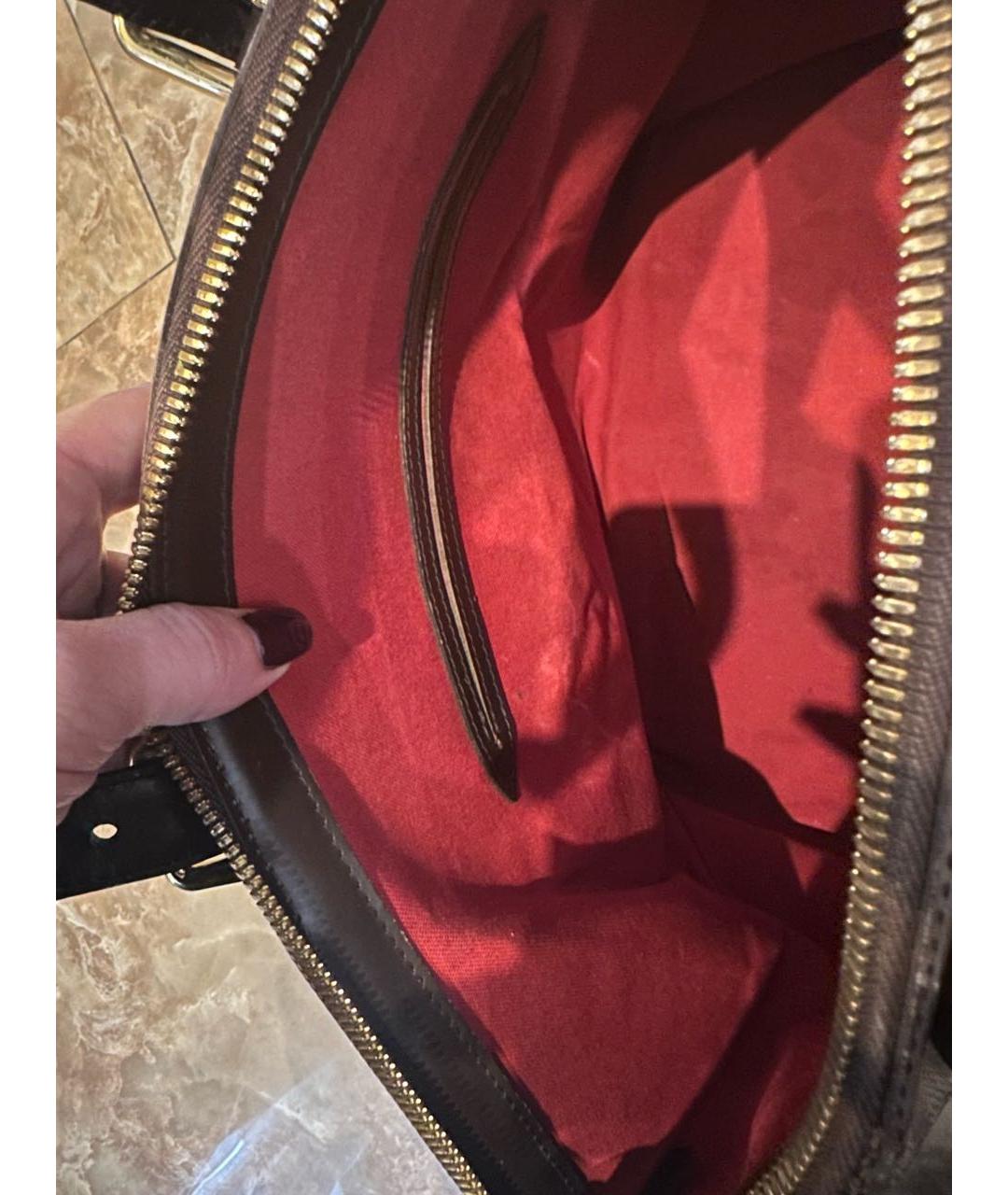 LOUIS VUITTON Коричневая кожаная сумка тоут, фото 4
