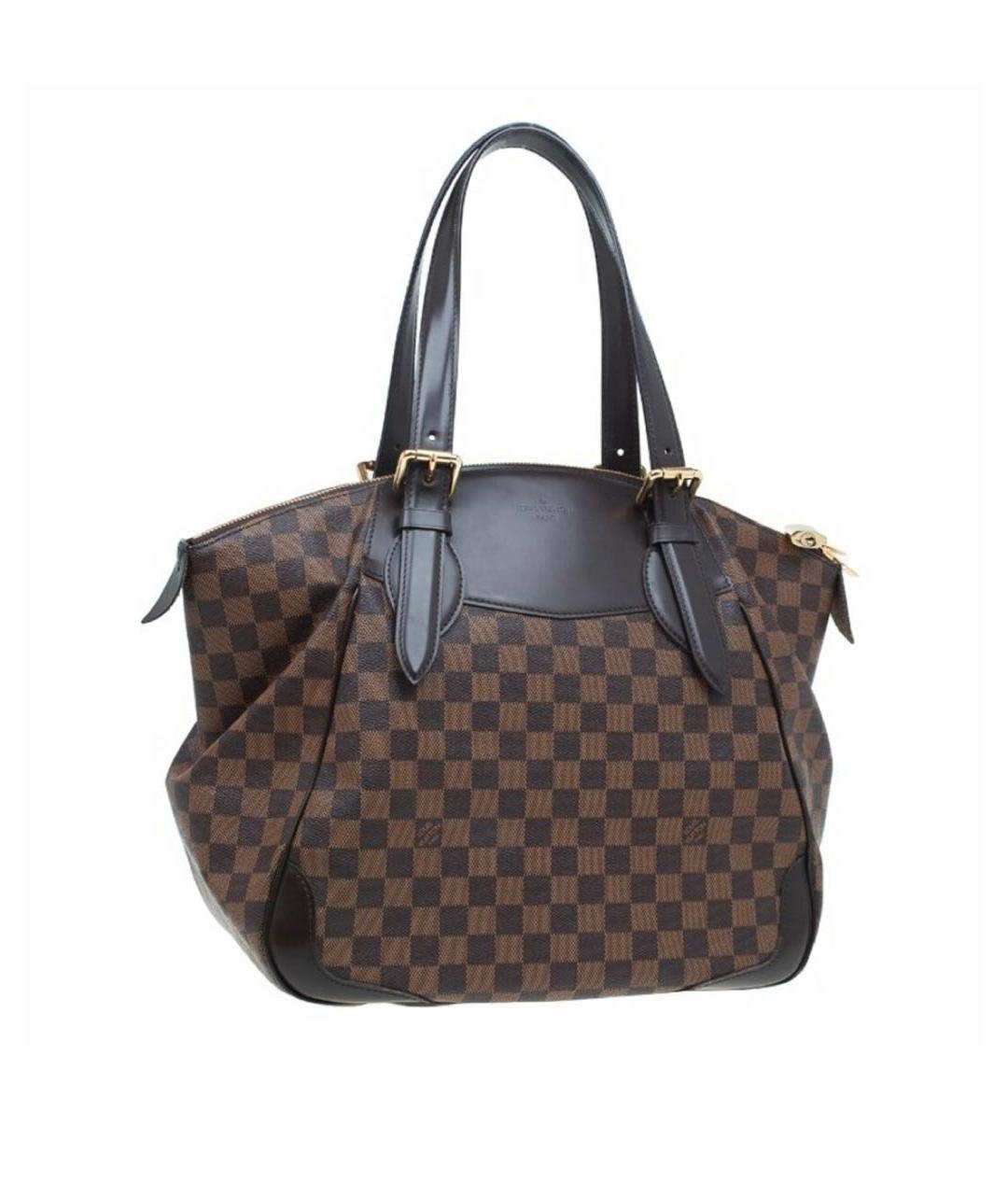 LOUIS VUITTON Коричневая кожаная сумка тоут, фото 9