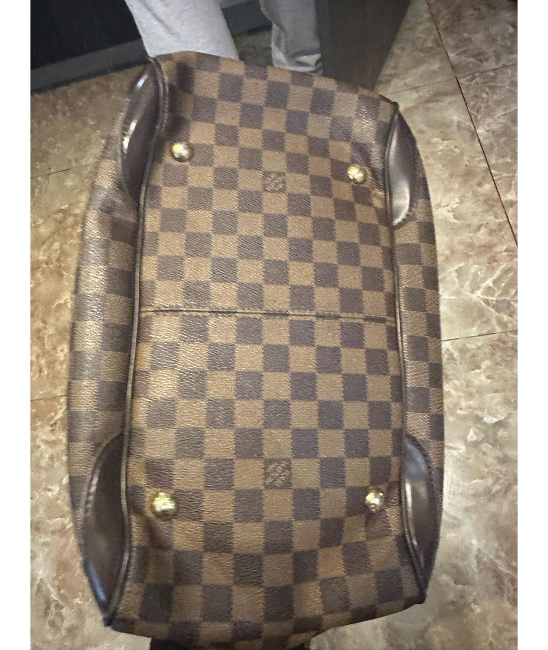 LOUIS VUITTON Коричневая кожаная сумка тоут, фото 3